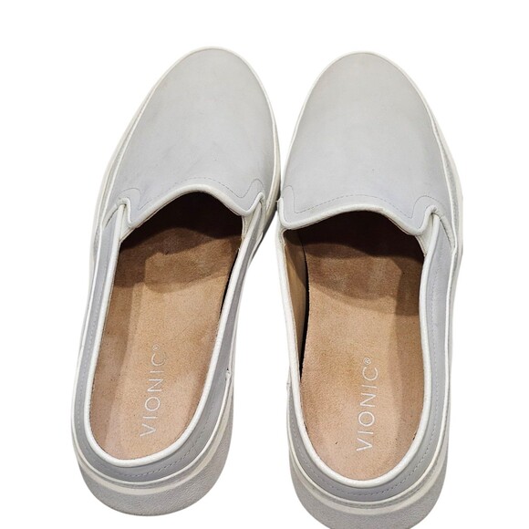 Vionic Effortless Mule Clogs Womens 8.5 White Nubuck Slip On Orthotic Sneakers - Picture 3 of 16